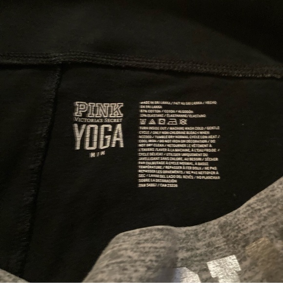 Pink Victorias Secret Black Cropped Yoga Pants - Picture 4 of 5